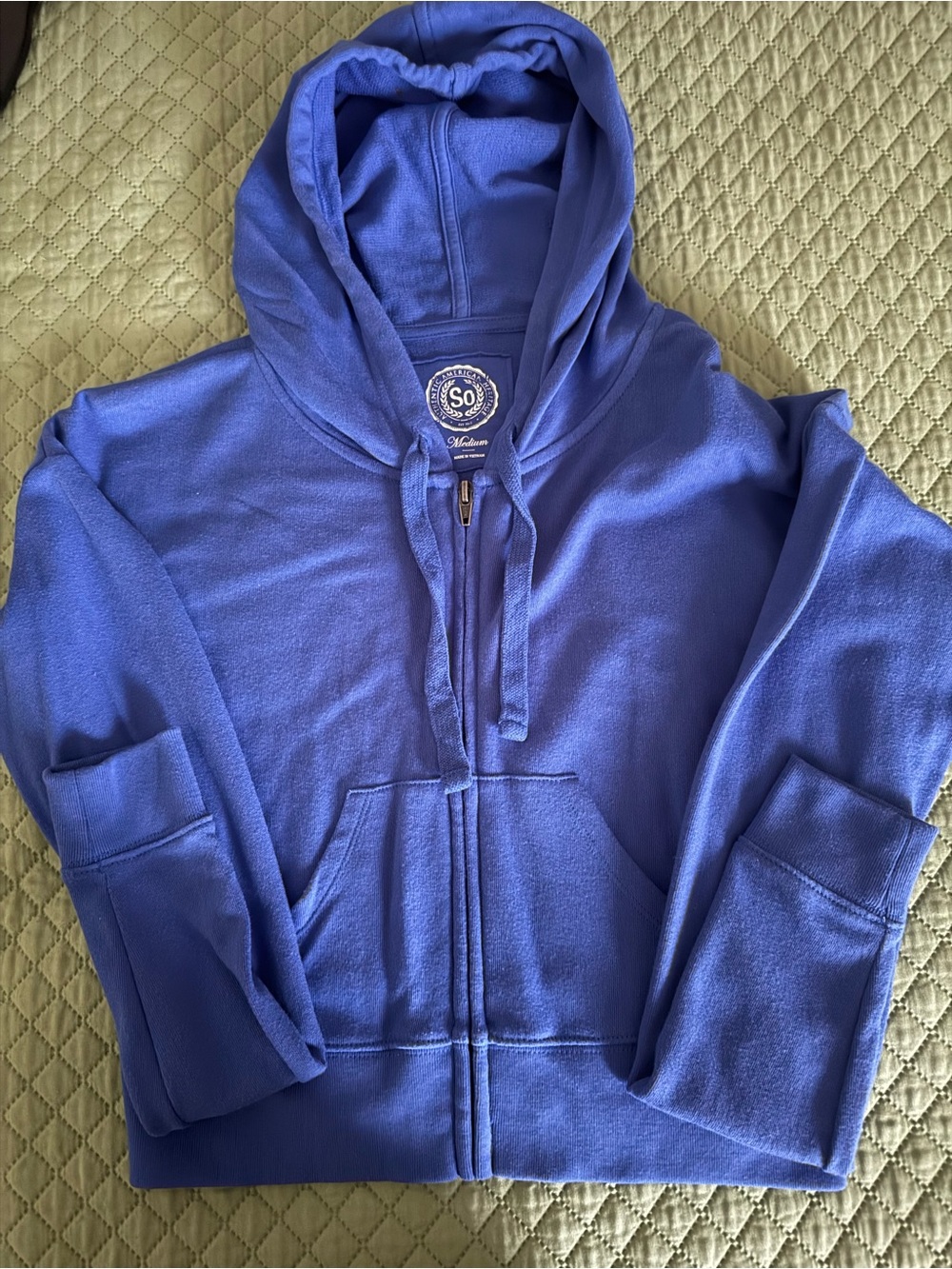 SO Women's Athletic Full Zip Hoodie, Size Medium